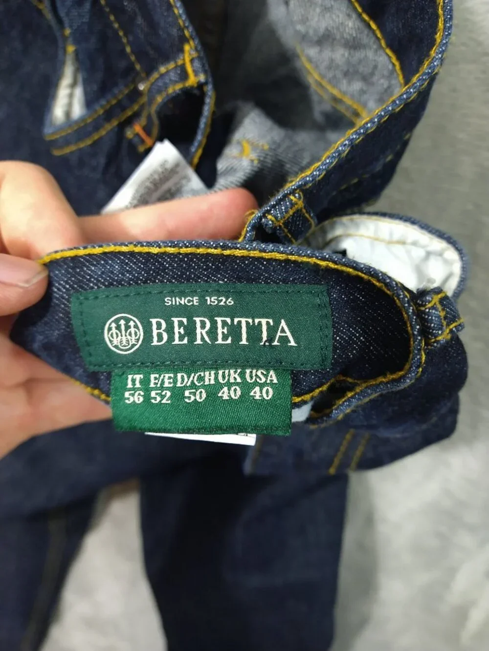 Beretta Jeans Mens 40x29 Blue Denim High Rise Straight Leg Vintage Dark Wash